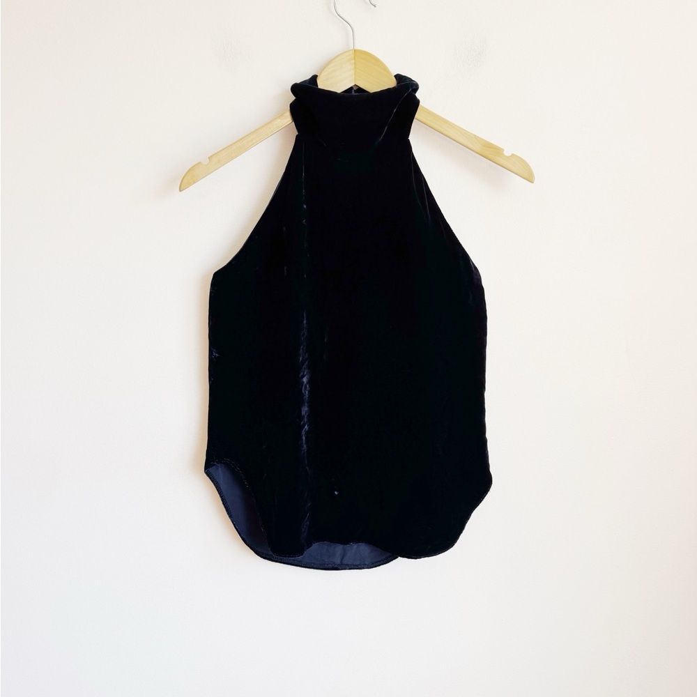 Ralph Lauren Dark Blue Velvet Halter Top